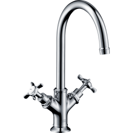 Mezclador bimando de lavabo 210 y vaciador automático